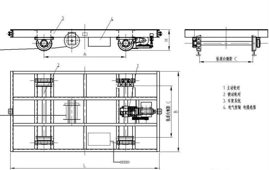 電動(dòng)平車(chē)產(chǎn)品平面圖紙 